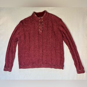Women’s Woolrich wool blend half Zip-Up pullover Sweater cranberry size Medium